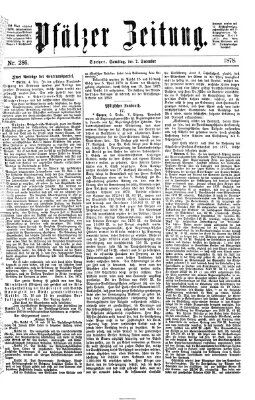 Pfälzer Zeitung Samstag 7. Dezember 1878