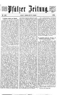 Pfälzer Zeitung Samstag 28. Dezember 1878