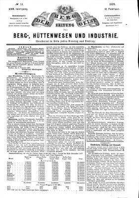 Der Berggeist Dienstag 12. Februar 1878