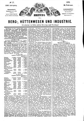 Der Berggeist Dienstag 26. Februar 1878