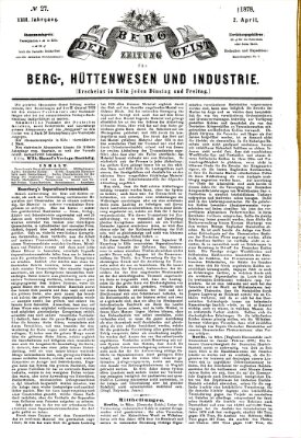 Der Berggeist Dienstag 2. April 1878