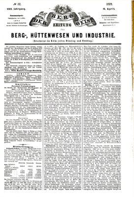 Der Berggeist Freitag 19. April 1878