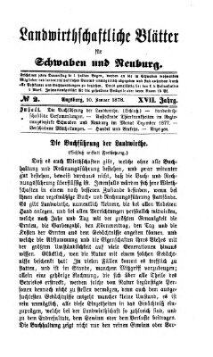 Landwirtschaftliche Blätter für Schwaben und Neuburg Donnerstag 10. Januar 1878