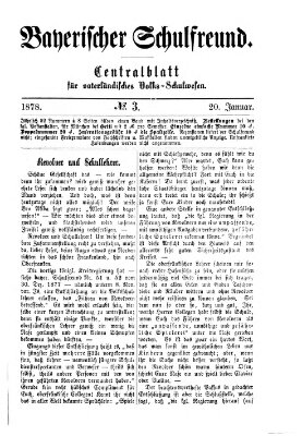 Bayerischer Schulfreund Sonntag 20. Januar 1878