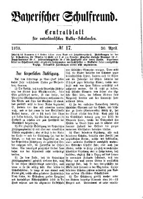 Bayerischer Schulfreund Dienstag 30. April 1878