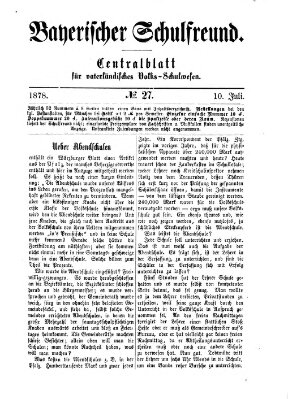 Bayerischer Schulfreund Mittwoch 10. Juli 1878