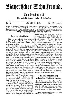 Bayerischer Schulfreund Freitag 20. September 1878