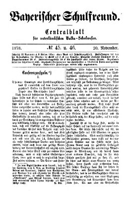 Bayerischer Schulfreund Mittwoch 20. November 1878