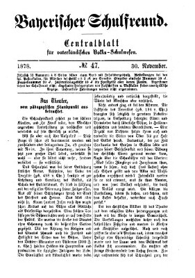 Bayerischer Schulfreund Samstag 30. November 1878