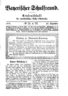 Bayerischer Schulfreund Montag 30. Dezember 1878