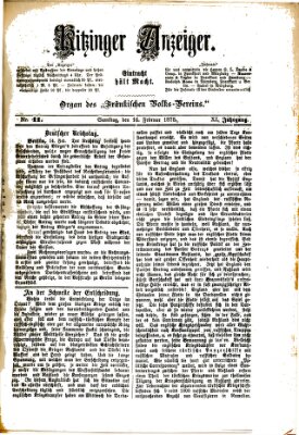 Kitzinger Anzeiger Samstag 16. Februar 1878