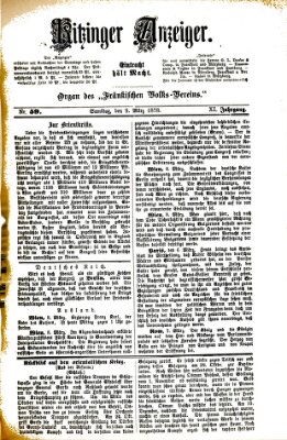 Kitzinger Anzeiger Samstag 9. März 1878