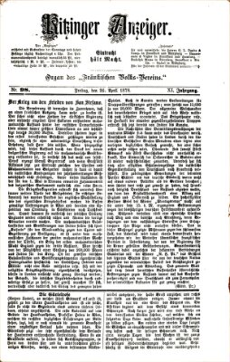 Kitzinger Anzeiger Freitag 26. April 1878