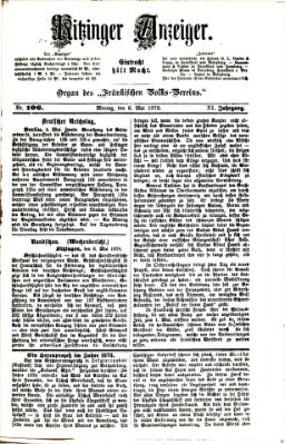 Kitzinger Anzeiger Montag 6. Mai 1878