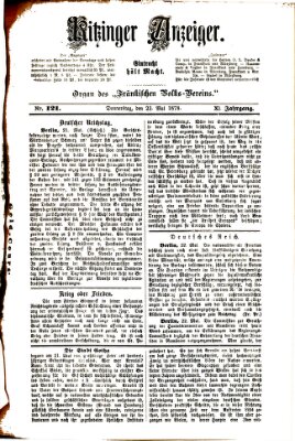 Kitzinger Anzeiger Donnerstag 23. Mai 1878