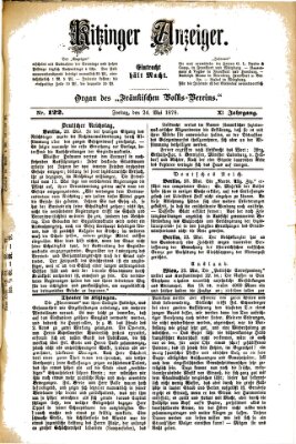 Kitzinger Anzeiger Freitag 24. Mai 1878