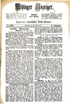 Kitzinger Anzeiger Dienstag 28. Mai 1878