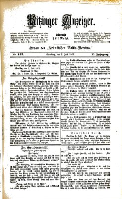 Kitzinger Anzeiger Samstag 6. Juli 1878