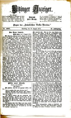 Kitzinger Anzeiger Samstag 10. August 1878