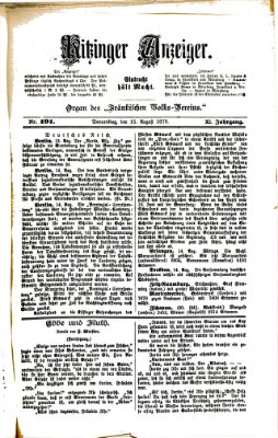 Kitzinger Anzeiger Donnerstag 15. August 1878