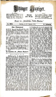 Kitzinger Anzeiger Samstag 28. Dezember 1878