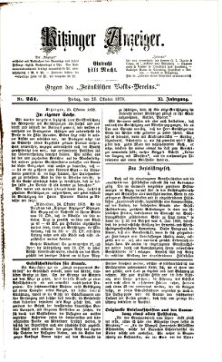 Kitzinger Anzeiger Freitag 25. Oktober 1878