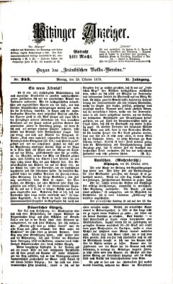 Kitzinger Anzeiger Montag 28. Oktober 1878