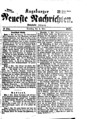 Augsburger neueste Nachrichten Samstag 4. Mai 1878