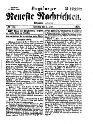 Augsburger neueste Nachrichten Sonntag 9. Juni 1878