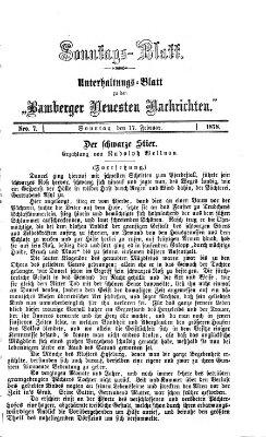 Bamberger neueste Nachrichten. Sonntagsblatt : Unterhaltungs-Beilage zu den "Bamberger neueste Nachrichten" (Bamberger neueste Nachrichten) Sonntag 17. Februar 1878