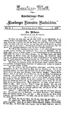 Bamberger neueste Nachrichten. Sonntagsblatt : Unterhaltungs-Beilage zu den "Bamberger neueste Nachrichten" (Bamberger neueste Nachrichten) Sonntag 17. März 1878