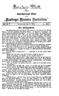 Bamberger neueste Nachrichten. Sonntagsblatt : Unterhaltungs-Beilage zu den "Bamberger neueste Nachrichten" (Bamberger neueste Nachrichten) Sonntag 31. März 1878