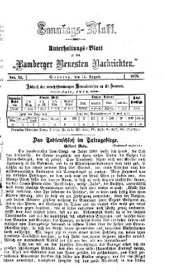 Bamberger neueste Nachrichten. Sonntagsblatt : Unterhaltungs-Beilage zu den "Bamberger neueste Nachrichten" (Bamberger neueste Nachrichten) Sonntag 11. August 1878