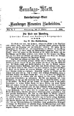 Bamberger neueste Nachrichten. Sonntagsblatt : Unterhaltungs-Beilage zu den "Bamberger neueste Nachrichten" (Bamberger neueste Nachrichten) Sonntag 13. Oktober 1878