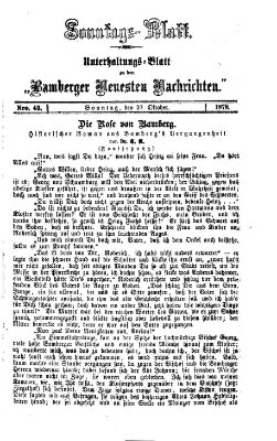 Bamberger neueste Nachrichten. Sonntagsblatt : Unterhaltungs-Beilage zu den "Bamberger neueste Nachrichten" (Bamberger neueste Nachrichten) Sonntag 27. Oktober 1878