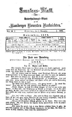 Bamberger neueste Nachrichten. Sonntagsblatt : Unterhaltungs-Beilage zu den "Bamberger neueste Nachrichten" (Bamberger neueste Nachrichten) Sonntag 8. Dezember 1878