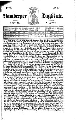 Bamberger Tagblatt Freitag 4. Januar 1878