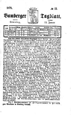 Bamberger Tagblatt Sonntag 13. Januar 1878