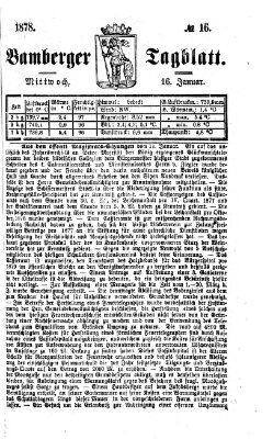 Bamberger Tagblatt Mittwoch 16. Januar 1878