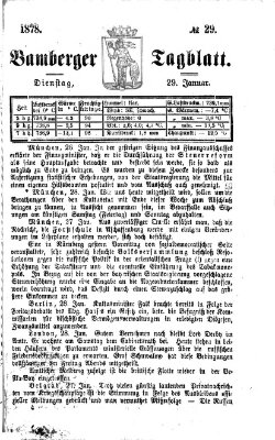 Bamberger Tagblatt Dienstag 29. Januar 1878