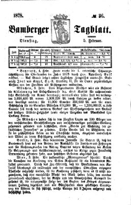 Bamberger Tagblatt Dienstag 5. Februar 1878