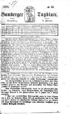 Bamberger Tagblatt Samstag 9. Februar 1878