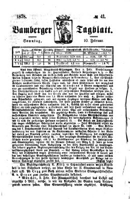 Bamberger Tagblatt Sonntag 10. Februar 1878