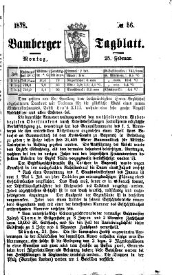 Bamberger Tagblatt Montag 25. Februar 1878