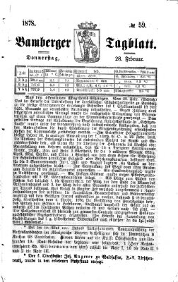 Bamberger Tagblatt Donnerstag 28. Februar 1878