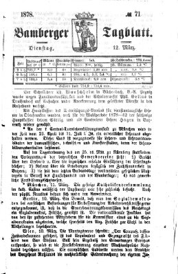 Bamberger Tagblatt Dienstag 12. März 1878