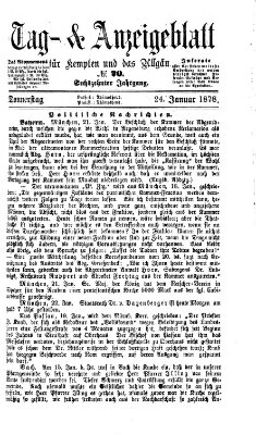 Tag- und Anzeigeblatt für Kempten und das Allgäu Donnerstag 24. Januar 1878