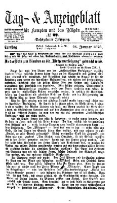 Tag- und Anzeigeblatt für Kempten und das Allgäu Samstag 26. Januar 1878