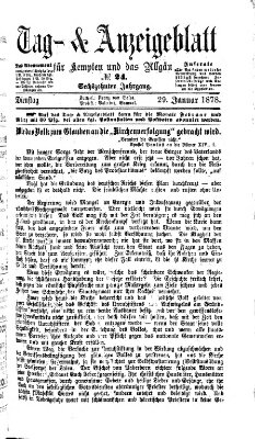 Tag- und Anzeigeblatt für Kempten und das Allgäu Dienstag 29. Januar 1878