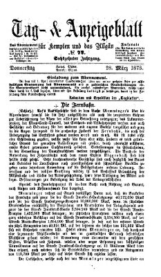 Tag- und Anzeigeblatt für Kempten und das Allgäu Donnerstag 28. März 1878